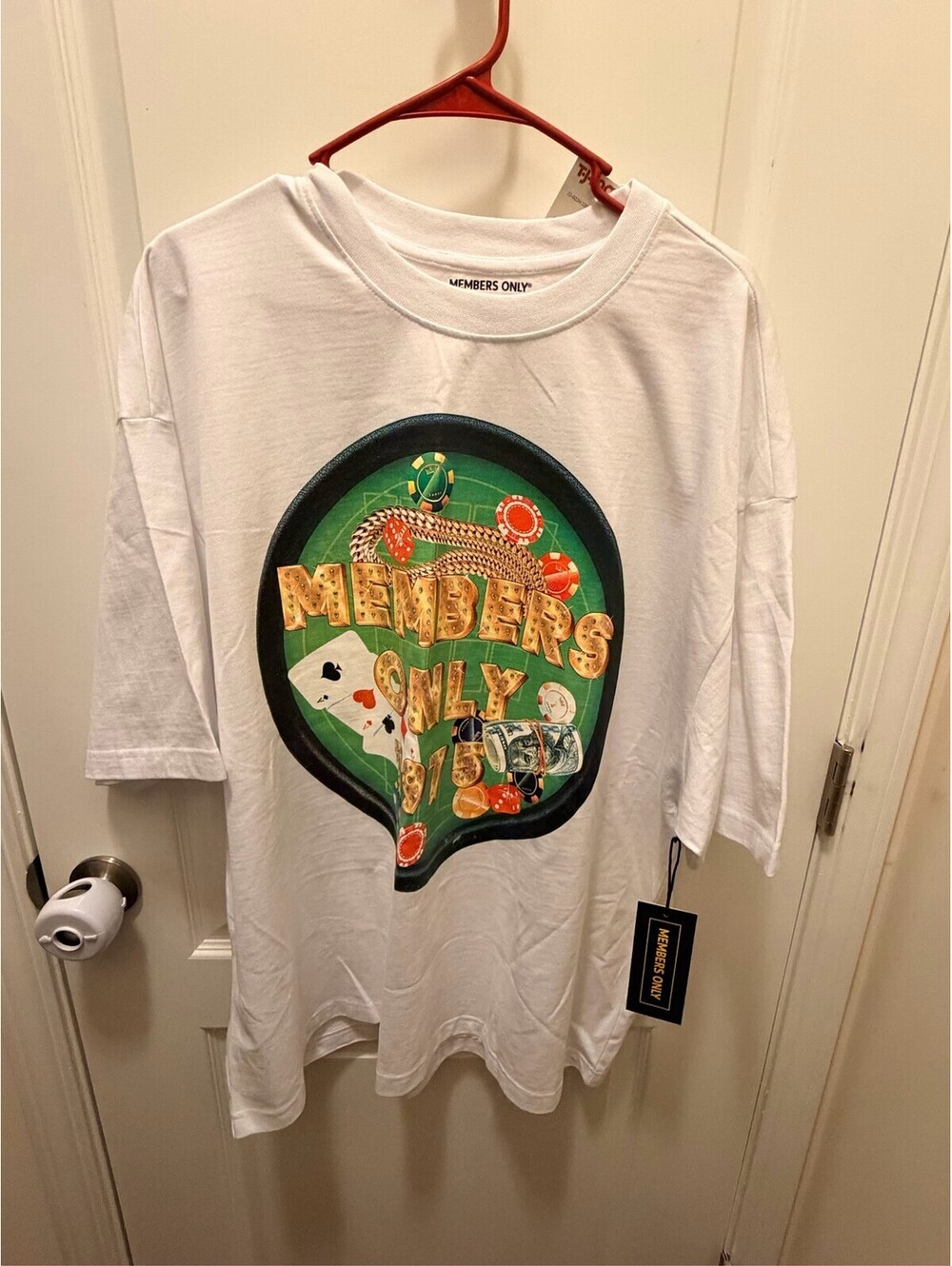 Members Only 1975 Casino Poker Graphic T-Shirt Men's XL